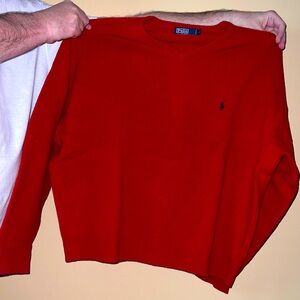 Men’s Polo V-Neck Pima Cotton Pullover - Size XXL
•Color: Red